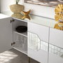 Hanah Home Consola Milan Blanca y Dorada